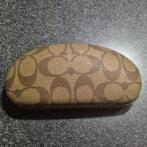 Coach Eyeglasses Hard Case with Brown Signature Monogram